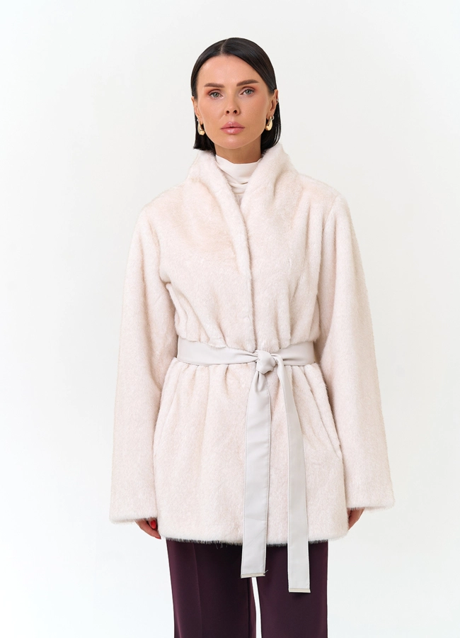 Женская шуба из эко меха модель № 33869 универмаг малина