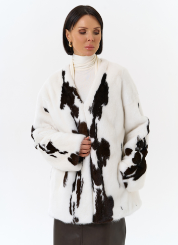 Жакет из меха норки в расцветке "ягуар"