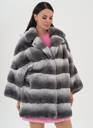 Шуба из кролика оверсайз