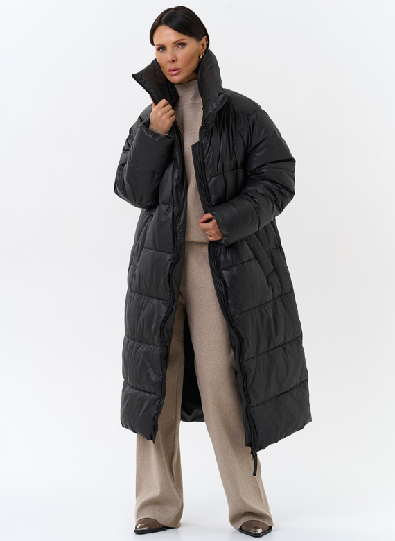 Женский пуховик с воротником стойкой