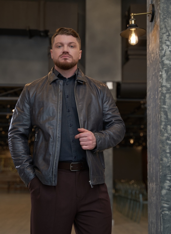 Мужская куртка из натуральной кожи 