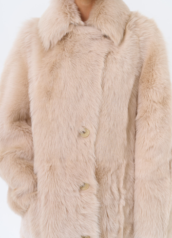 Женская двухсторонняя дубленка с поясом