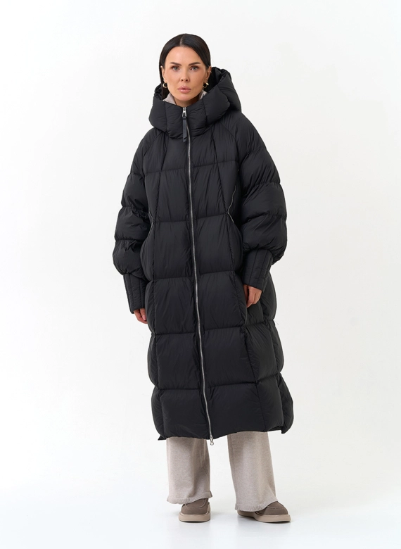 Женский пуховик с капюшоном фото