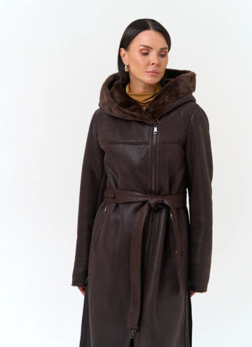 Женская дубленка из эко замши