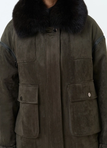 Женская куртка из эко замши фото