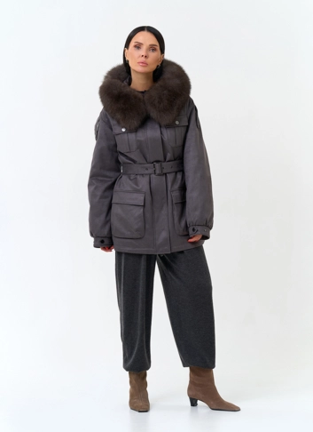 Женская куртка из эко замши фото