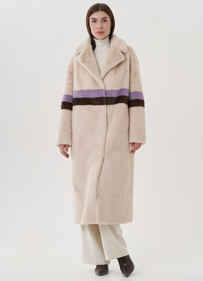 Женское пальто из эко меха  модель № 25737 универмаг малина