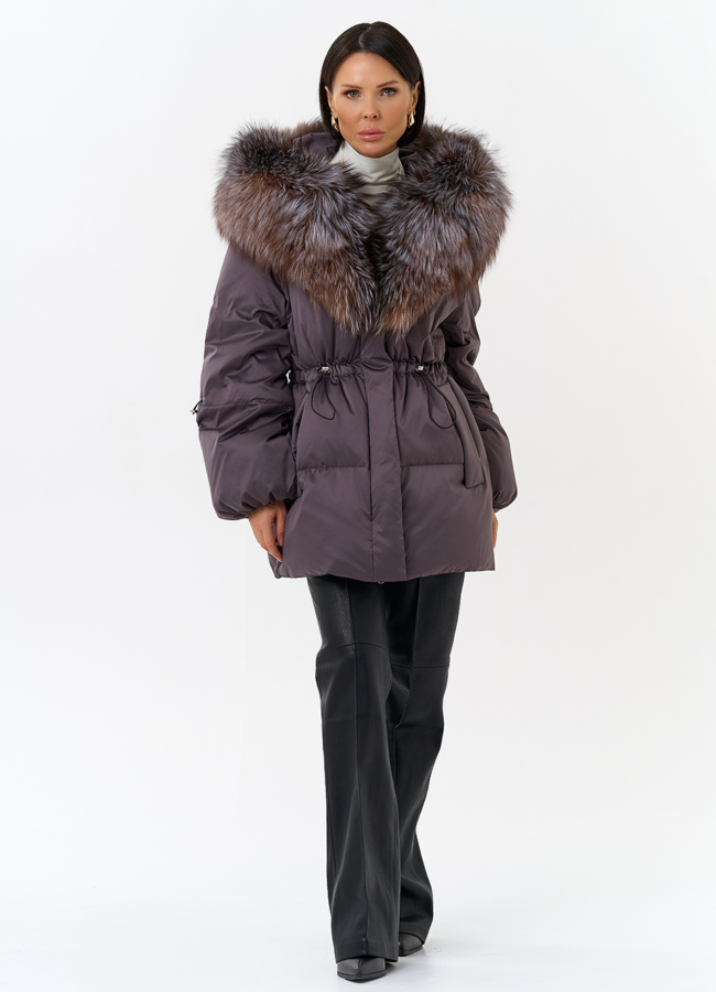 Женский пуховик с капюшоном из меха блюфрост модель № 32000 в кредит