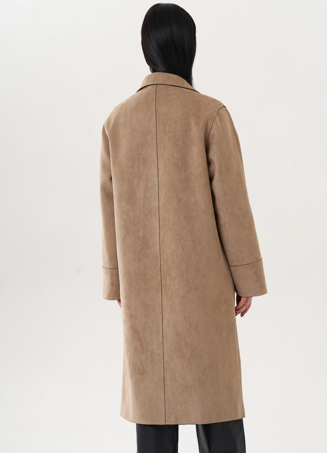 Пальто из эко замши модель № 26868 универмаг малина