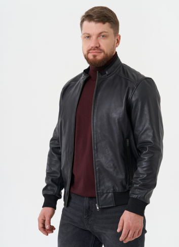 Мужская куртка "бомбер" из натуральной кожи