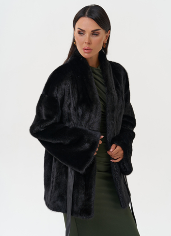 Норковый жакет черного цвета